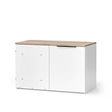 Vicco Cómoda esquinera Wido, Blanco/Sonoma, 80 x 50 cm con Puerta