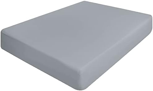 Light Grey Double Microfibre Fitted Sheet Deep Pocket 12 inch (30 cm) Corners elastic No Pillowcases Luxury Bottom Sheet Soft & Comfortable Easy Care