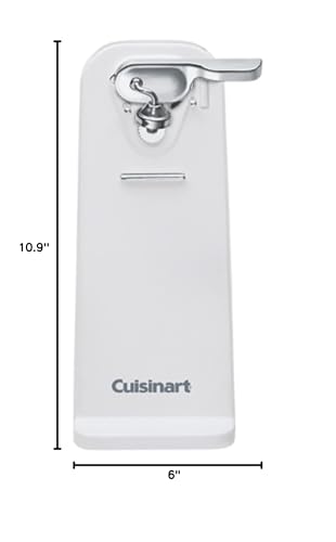 Cuisinart Deluxe Electric Can Opener, Single-Touch Automatic Can Opener, Easy-Clean Detachable Cutting Lever, Nonslip Base, CCO-50N, White