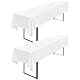 2 Stück Weiße Biertischtischdecke, 250 x 100 cm, Biertischhusse Universal für 50 cm und 70 cm Biertisch, Waschbar Polyester Rechteckige Tischdecke für Partys im Freien, Bankette (250 x 100 cm)