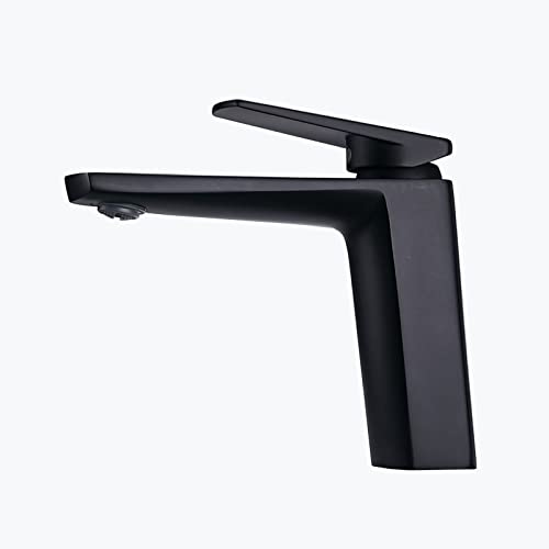 Robinet de salle de bain monotrou noir haut pour évier de vasque
