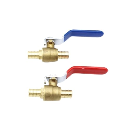 Válvula de bola PEX 1/2" de paso total para un flujo máximo de agua en casa, pack de 2 2