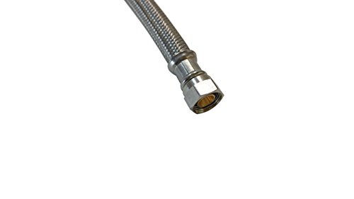 Eastman 20" Supply Line Steel Flex Long Faucet Connectors (2) Pack (1/2" Fip X 3/8" Comp) #TOP1