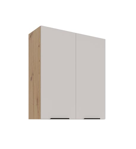 Kuechen-preisbombe Küchen Hängeschrank 80 cm Küche Solano Kaschmir beige matt + Eiche Artisan matt Küchenzeile Küchenblock Küche Einbauküche
