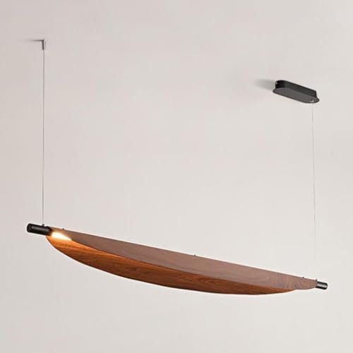Lustres longs vintage en noyer pour ambiance lumineuse de salon et couloir