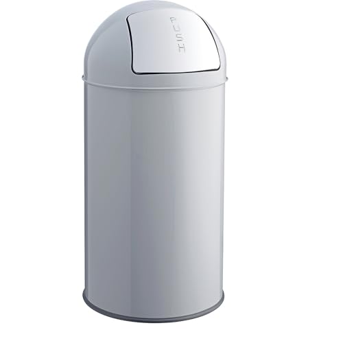 Papelera de empuje con tapa de cúpula helit H2401787 de 30 L de capacidad