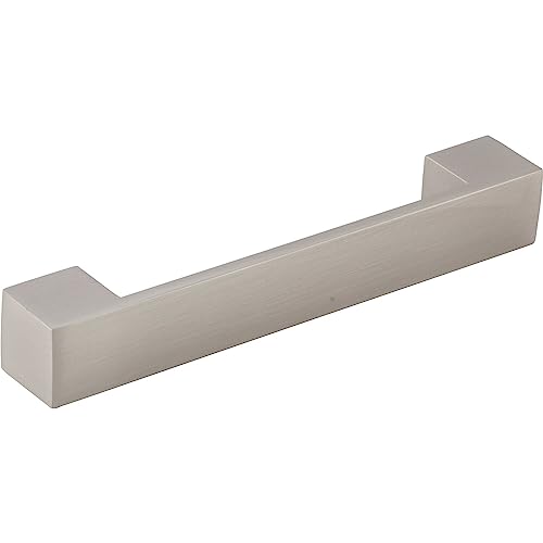 GRIMME Tebros LA 128 mm Square Furniture Handle Ideal as Handles for Kitchen Cupboards Width 163 mm Die-Cast Zinc Stainless Steel Effect