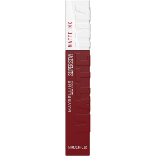 Maybelline New York Tinta Labbra a Lunga Durata, Effetto Matte e Colore Intenso, Tenuta fino a 16 Ore, No Transfer e Senza Sbavature, SuperStay Matte Ink, Tonalità: Voyager (50), 5 ml