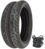 Dunlop D404 Tire Set - Compatible with Honda CM400A/T 79-80 CM400E CM450E - Tires Tubes and Rim Strips