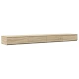 Mesa de Noche Contemporánea de Roble Sonoma con 4 Cajones | Mesita Moderna de MDF para Almacenamiento en el Dormitorio | Mobiliario Interior Estiloso | Montaje Fácil Incluido | Mesa Pequeña de Madera