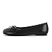 VERISSON Women's Tabi Flats Shoes Split Toe Janpanese Ballet Flats Cute Black Bowknot Ballerina Shoes Size 7