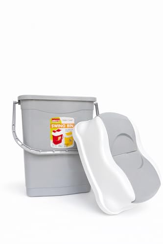 Image of ARISTO Utility Plastic Swing Lid Dustbin 28 LTR (Grey)