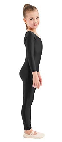 Image of Kepblom Girls Scoop Neck Long Sleeve Unitard Bodysuit Dancewear For Child