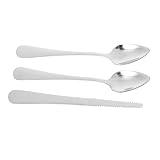 COLLBATH Edelstahl Grapefruitlöffel Set mit Gezackter Schneide und Dickem Griff Obstbesteck für Kiwi Zitrusfrüchte Dessert Ergonomisch Schnittfest Komfortabel für Küchengebrauch