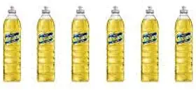 Kit com 6 Detergentes Minuano Líquido Neutro Amarelo 500ml