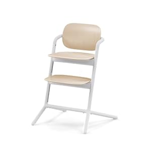 CYBEX Gold LEMO Hochstuhl, Mitwachsend, 3 - 99 Jahre, Verwendbar ab Geburt durch separate Aufsätze, Buchenholz/Aluminium/Kunsts... Sand White