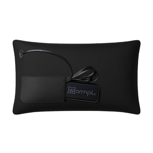 Warmpi® Infrarot-Heizkissen mit Warmpi Powerbank – Samt 30×50 cm – Flexibel einsetzbar, kabellos & mit Kabel verwendbar (Schwarz)