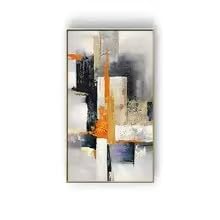 Lienzo abstracto moderno para decorar tu salon con un gran mural de pared elegante 2