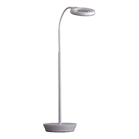 Mighty Bright The Original Rechargeable LED Floor Light and Magnifier Lamp, 59 Color-Adjustable LEDs, Warm Eye-Care Light to Bright-White Light, 5” 2X Magnifier, 5X Bifocal, Extra Bright and Dimmable Cover