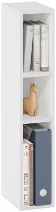 Furinno Fulda 3 Tier Space Saving Bookcase, 15 cm Wide, White Furinno Fulda 3 Tier Space Saving Bookcase, 15 cm Wide, White