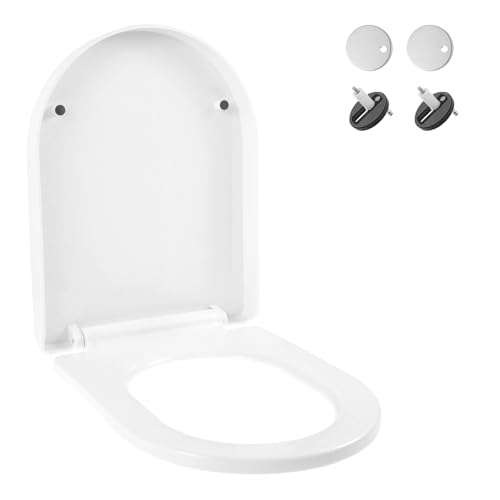 Toilet Seat Elongated with Quiet Close Features Soft Close Quick Release Design Thickened Universal Mount for Household Toilet Use..(White,1)