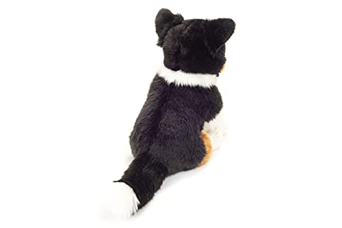 Teddy Hermann 91956 Hund Border Collie Tri-Color sitzend 30 cm, Kuscheltier mit idealem Recyclinganteil (Füllmaterial)