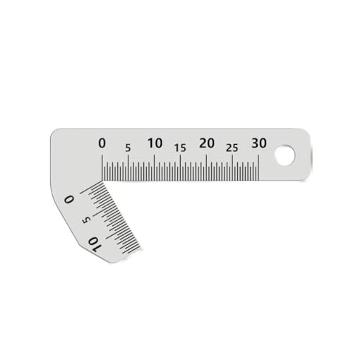 FACAIIO Jauge chanfrein en acier inoxydable de 0 à 15 mm pour mesurer les angles intérieurs et extérieurs, pour le traitement du verre et la fabrication mécanique, argent