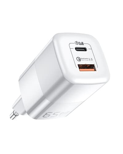 Kuulaa 65W Chargeur USB c QC 3.0 2 Ports [USB C & USB A] Universel Adaptateur Prise Secteur Rapide for iPhone 13 12 Pro 11 SE XR 11 X XS iPad Macbook Samsung S22 S21 Ultra Xiaomi Huawei et Cover