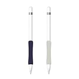 ProElife 2-Pack Ergonomics Grip Holder Silicone Protective Sleeve Cover for Apple Pencil 2nd 2021 & 1st Generation iPad Pro 11'' 12.9'' 2021/2020/2018 Stylus Accessories Kits (Navy Blue/Gray)