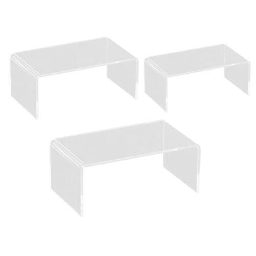 BIUDECO 3pcs Acrylic Shoe Display Stand U-Shape Bench Shoe Display Shelf for Mall