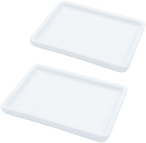 lofekea Ceramic Soap Dish for Shower 2 Pack Bar Soap Holder Palette for Watercolors Soap Try
