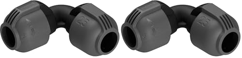 Image of Gardena Sprinkler L-Joint: Pipe Direction Change Connecting Piece, 25 mm, Tool-Free Installation (Pack of 2)