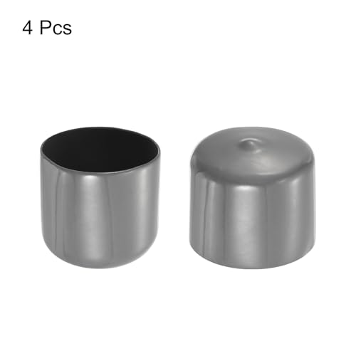 Image of uxcell 4pcs Rubber End Caps 49mm ID Vinyl Round End Cap Cover Screw Thread Protectors Dark Grey, 40mm Height