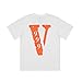 Aruzpy V 999 Shirt Crew Neck Logo Tee Shirts Cotton V-Lone Short Sleeve Loose T-Shirt for Men Women White L