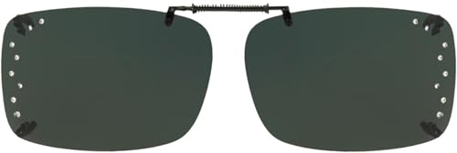 Solar Shield Clip-on Polarized Sunglasses (54 Rec G with Rhinestones, Gunmetal)