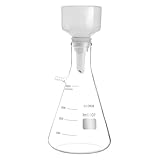 1000ml Vacuum Filtration Kit with Buchner Funnel, Borosilicate Glass Filtering Flask with 80mm Ceramic Funnel, 200 x Papers, Vacuum Hose & Silicone Adapters for Laboratory Essential Oil Extraction