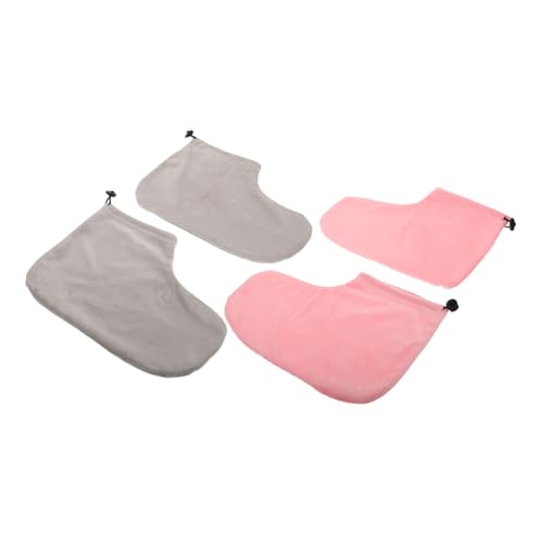 Beatifufu 2 Pairs Wax Therapy Warm Foot Cover Wax Foot Cover Foot Moisturizing Socks Paraffin Wax Mitts Booties Heel Socks Foot Spa Wrapping Bag Paraffin Bath Foot Moisture Spa Socks Cotton