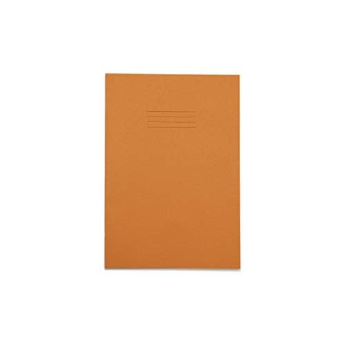 Rhino A4 Exercise Books, 48 Page / 8mm Lined with Margin Paper Notebook, 10 Pack, Office & School Stationery Supplies, Orange