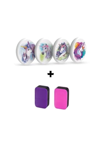 SG.21 Silka 4 Adet Unicorn Silgi ve 2 Adet Prime Kalemtraş Seti, Kız Öğrenci