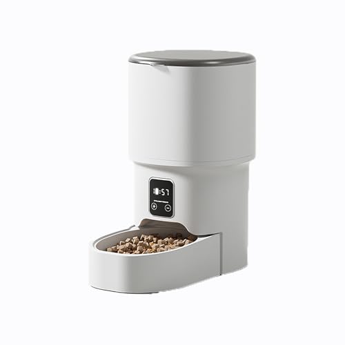 [Keranixy] 犬 猫 自動給餌器 うさぎ 4L大容量タイマー式 [Wi-Fi/スマホ不要] ペット給餌器 1日6食 定時定量 ステンレス皿付き 自動餌やり機 2WAY給電 水洗い可能 お手入れ簡単 説明書付き