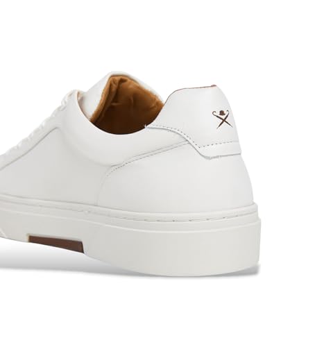 Hackett London Para Hombre. HMS200024 Zapatillas De Piel Hackney Class Blanco (43), Plano, Cordones, Casual - 6