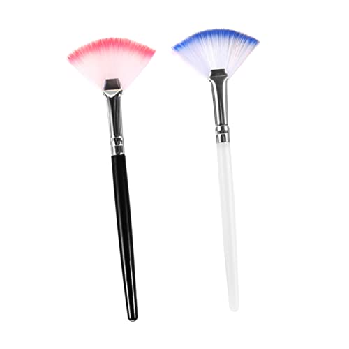 Healvian 2 Piezas Cepillo Facial Abanico para de Noche Suave y Ergonómico Aplicador de Cutáneo Herramienta de para Cómodo y Cobertura Uniforme