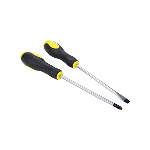 UTALIND Schlitz- und Kreuzschlitz-Schraubendreher, 12,7 cm langer Schraubendreher, flache Klinge/Kreuzschlitz, magnetischer Schraubendreher mit Gummigriff (12,7 cm, gelb)