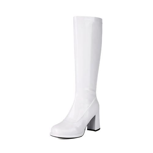 Stiefelüberzieher, Silber Stiefel Retro, Pink, langer Schaft, Synthetik, Reißverschlusss, Space, Schlager, cooler Look, Karneval, Halloween, Fasching, Mottoparty