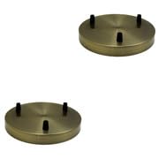 2 Pack Green Brass Ceiling Rose 3 Outlet 200mm Metal Round Light Fitting Base for Pendant Lamp Holdera Modern Ceiling Fixture Plate Ideal for Stylish Home Lighting and Decorative Hanging Lights — image 1