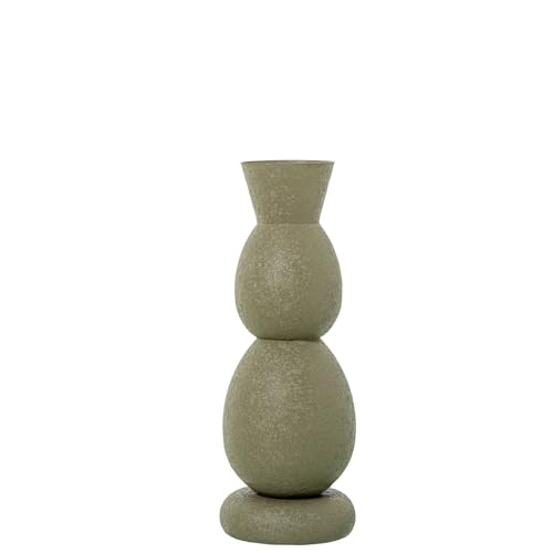 Vase de table en métal grand format vert mat 60 cm pour salon