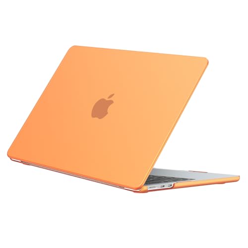 Image of EooCoo Case Compatible with MacBook Air 13 inch M4 2025 2024 2023 2022 M3 M2 A3240 A3113 A2681, Matte Hard Scratch Resistant Protective Cover Compatible for MacBook Air 13.6 inch Case, Matte Orange