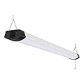 hykolity 4FT 120W LED Shop Light Linkable, 13000lm(400w Equivalent), 5000K Utility Shop Lights for Garages, Workshops, Basements, Hanging or FlushMount, with Power Cord and Pull Chain, ETL, Black