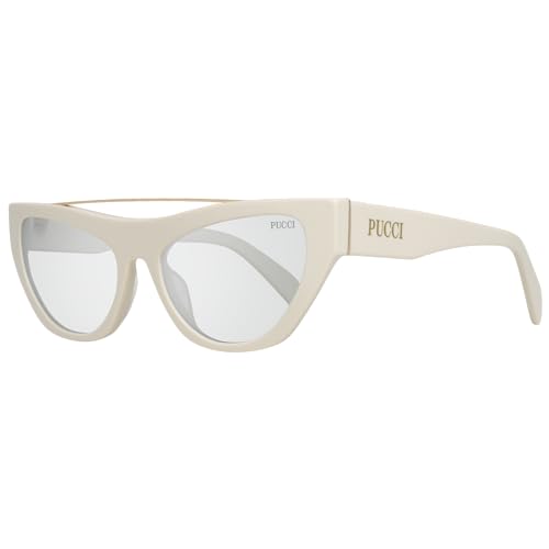Sunglasses Emilio Pucci EP 0111 21A Shiny White/Pale Gold/Light Grey Lenses