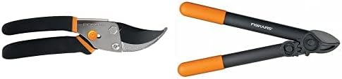 Fiskars Steel Bypass Pruning Shears (91095935J) and Fiskars 15 Inch PowerGear Super Pruner/Lopper